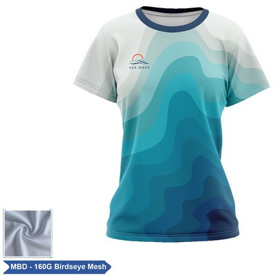 Women's Sublimation 160G Birdseye Short Sleeve T-Shirt
