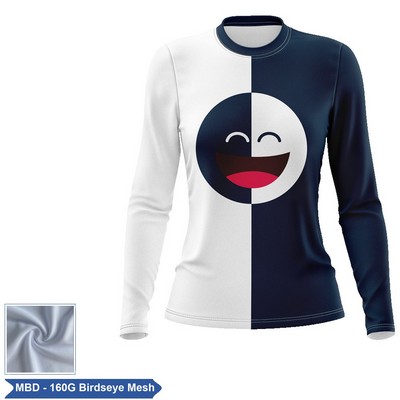 Women's Sublimation Long Sleeve T-Shirt - 160G Birdseye Mesh
