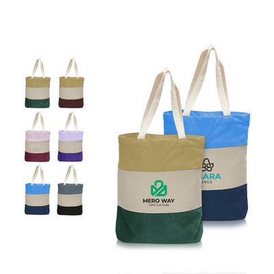 Heavyweight Canvas Tri-Color Tote Bag