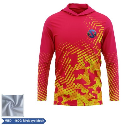 Unisex & Kids' Sublimation 160G Birdseye LS Hooded T-Shirt