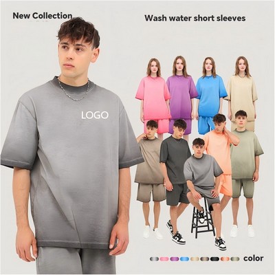 Heavyweight 250gsm Mineral Wash Oversized Cotton T-Shirt